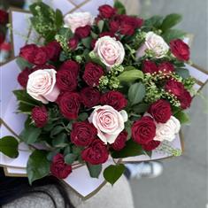 Red and Blush Rose
