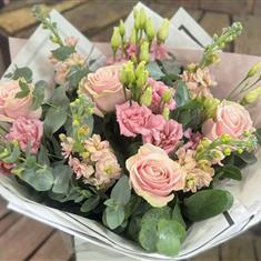 Pink Rose and Eustoma 