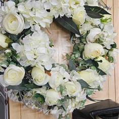 White artificial wreath 