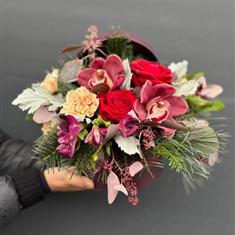 Festive Hat Box Arrangement 