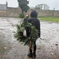 Mixed foliage and bells wreath 24