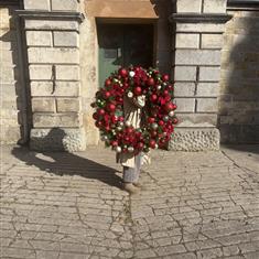 Huge bespoke 120cm wreath artificial single sided 