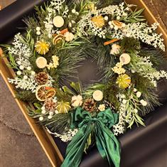 Artificial lime zest wreath 