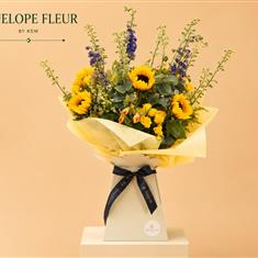 Sunflower and Purple Delph